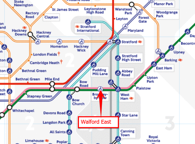 Where Walford East would be on the tube map if it really existed!